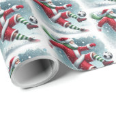 Kerstman Voetballer Kerst Cadeaupapier (Rol Hoek)