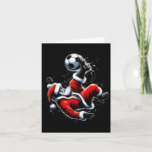Kerstman Voetbalspeler Fiets Trap Kerst Bal Kaart