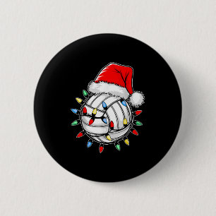 Kerstman Volleybal Bal T-shirt Heren Jeugd Jongens Ronde Button 5,7 Cm