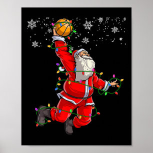 Kerstman Volleybal Pajama Xmas Mannen Poster