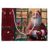 Kerstman voor speelgoedwinkel AI-kunst Groot Cadeauzakje (Achterkant)