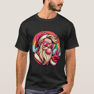 Kerstman Vrede Roze Kerst Bubbelgom Homoseksueel R T-shirt