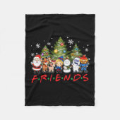 Kerstman Vrienden Rendier Snowman Familie Xm Fleece Deken (Voorkant)