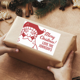 Kerstman Vrolijk Kerstcadeau Rechthoekige Sticker