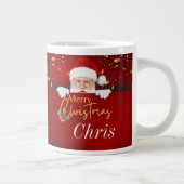 Kerstman Vrolijk Kerstfeest Aangepaste naam aan be Extra Grote Beker (Rechts)