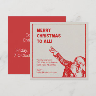Kerstman: "Vrolijk kerstfeest voor iedereen!"Parti Kaart
