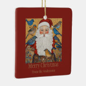 Kerstman Vrolijk Kerstgroet Keramisch Ornament (Rechts)