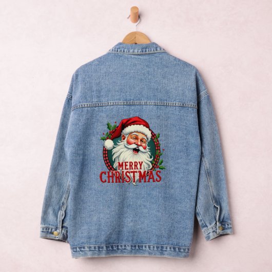 Kerstman Vrolijk Kerstillustratie Denim Jacket (Hangar)