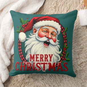 Kerstman Vrolijk Kerstillustratie Kussen