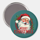 Kerstman Vrolijk Kerstillustratie Magneet (Voorkant / Achterkant)