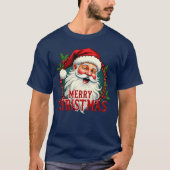Kerstman Vrolijk Kerstillustratie T-shirt (Voorkant)
