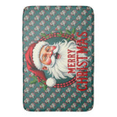 Kerstman Vrolijk Kerstillustratiepatroon Badmat (Voorkant Verticaal)