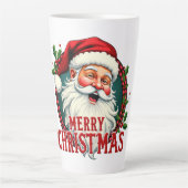 Kerstman Vrolijk Kerstillustratiepatroon Latte Mok (Voorkant)