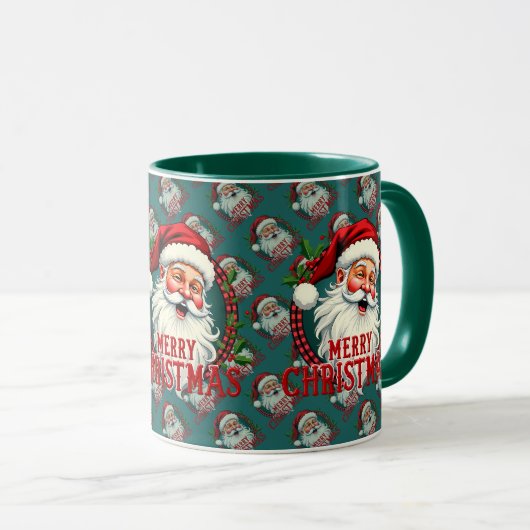 Kerstman Vrolijk Kerstillustratiepatroon Mok (Voorkant rechts)