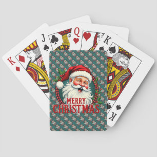 Kerstman Vrolijk Kerstillustratiepatroon Pokerkaarten