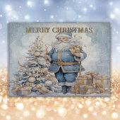  kerstman vrolijk kerstmonogram | snijplank