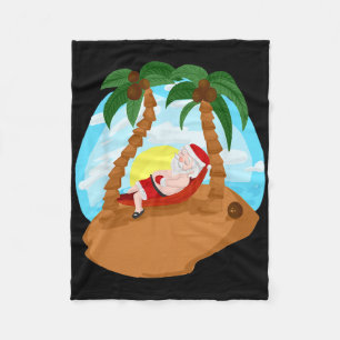 Kerstman Vrolijk Kerststranden Palm Tree Trip Fleece Deken