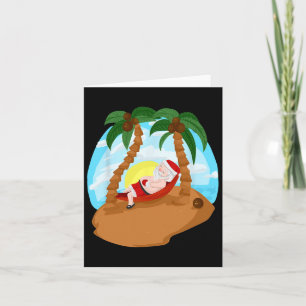 Kerstman Vrolijk Kerststranden Palm Tree Trip Kaart