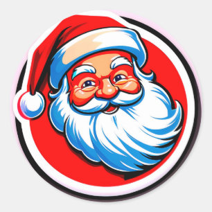 Kerstman vrolijke groet ronde sticker