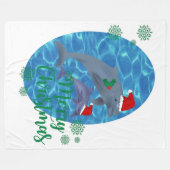 Kerstman Vrolijke Kerstmis Dolfijnen Deken (Voorkant (Horizontaal))