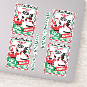Kerstman vs. Krampus Boxing Match Goed vs. Kwaad Sticker
