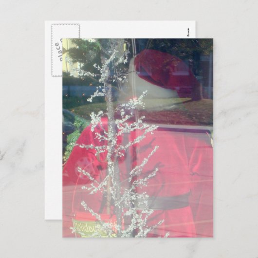 Kerstman waarneming feestdagenkaart (Voorkant / Achterkant)