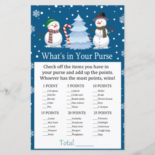 Kerstman Wat zit er in je handtas? (Voorkant)