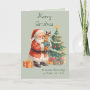 Kerstman Wensen & whimsische Kerstkaart Kaart