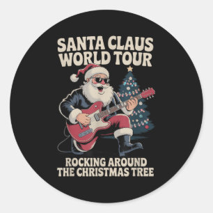 Kerstman Wereldtournee Rocking Around The Christma Ronde Sticker