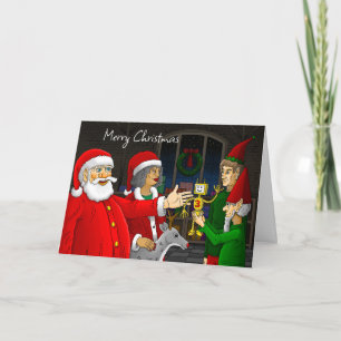 Kerstman Werkplaats Kerstkaart Feestdagen Kaart