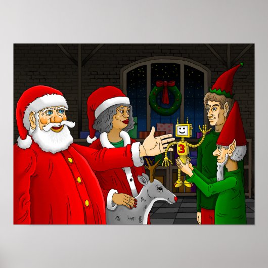 Kerstman Werkplaats Poster (Voorkant)