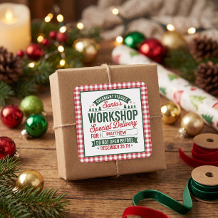 Kerstman Werkplaats Speciale Kerstman Levering Ger Vierkante Sticker