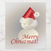 Kerstman Wijn Etiket (Enkel label)