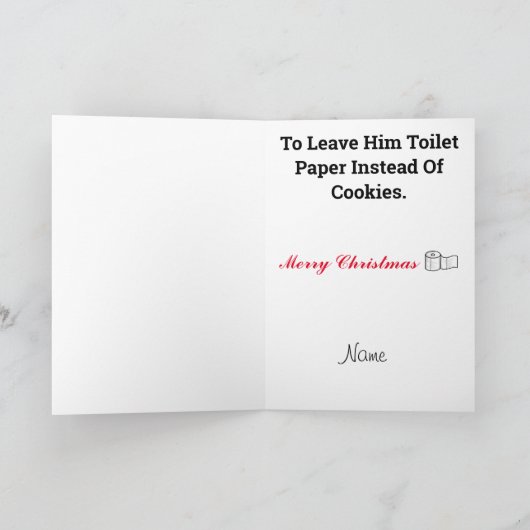 Kerstman wil wc-papier Funny Christmas Kaart (Binnen)