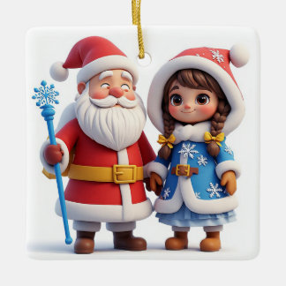 🎅 Kerstman Winter Vakantie Magie ❄️ Keramisch Ornament