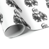  Kerstman Wit Cadeaupapier (Rol Hoek)