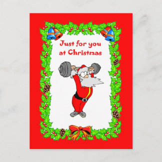 Kerstman wordt fit feestdagenkaart