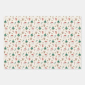 Kerstman Wrapping Paper Flat Sheet Set van 3 (Voorkant 2)