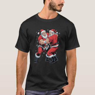 Kerstman Wrestling Lover Funny Wrestler Kerstmis T-shirt