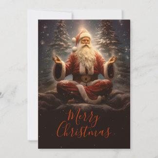 Kerstman Yoga Feestdagenkaart