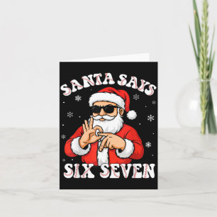 Kerstman zegt 6 7 Zes Zeven Meme Honkbal Nummer 67 Kaart