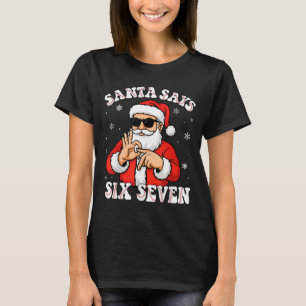 Kerstman zegt 6 7 Zes Zeven Meme Honkbal Nummer 67 T-shirt