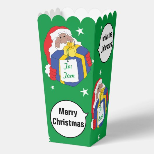 Kerstman zegt Do Favor Boxes Bedankdoosjes (Voorkant)
