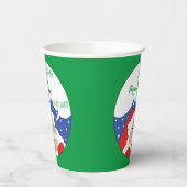 Kerstman zegt papieren bekers (Links)