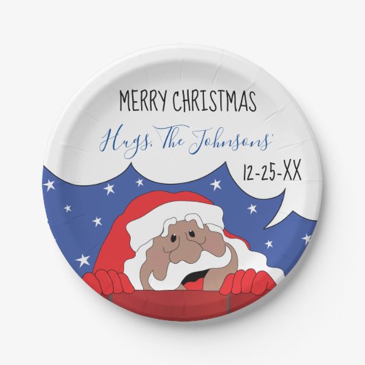 Kerstman zegt papieren bordje (Voorkant)