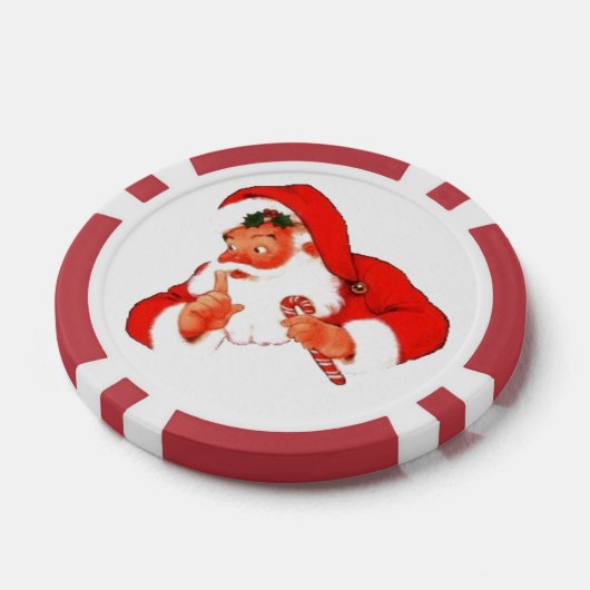 kerstman zegt shh rustig personaliseren bericht poker chips (Enkel)