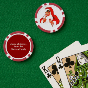  kerstman zegt shh rustig personaliseren bericht poker chips