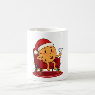 Kerstman zegt tijd voor melk en koekjes koffiemok