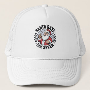 Kerstman zegt zes zeven 67 Kerstman Kerstmis Xmas Trucker Pet