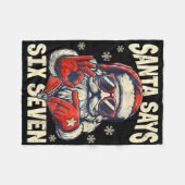 Kerstman zegt zes zeven 6 7 Gen Z-meme kerst humor Fleece Deken (Voorkant (Horizontaal))